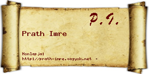 Prath Imre névjegykártya